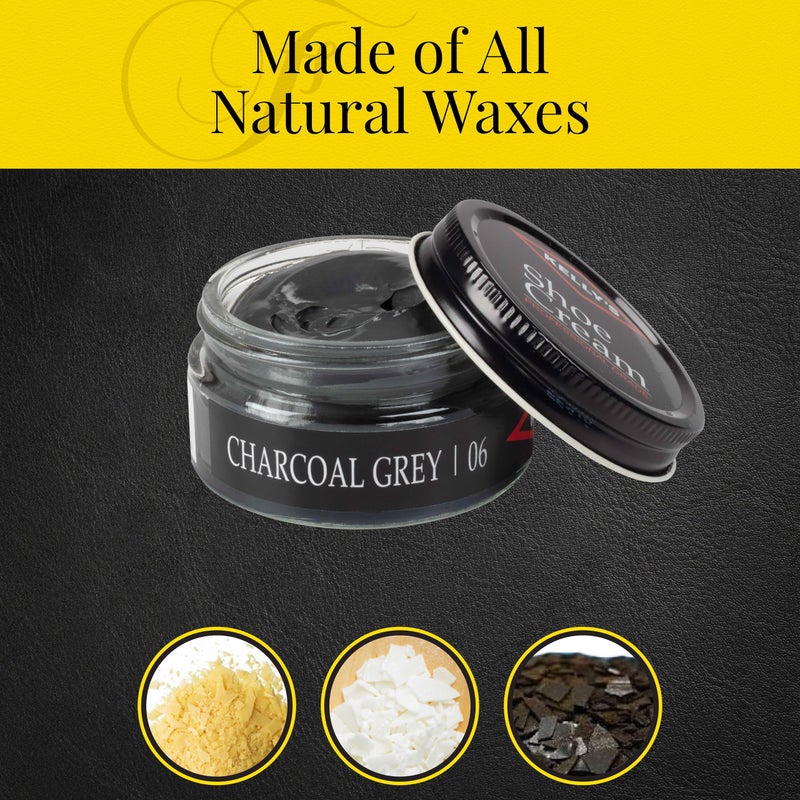 KELLYS Kelly's Charcoal Grey Shoe Polish 1.5 oz - Professional Leather Shoe Cream - Image 3